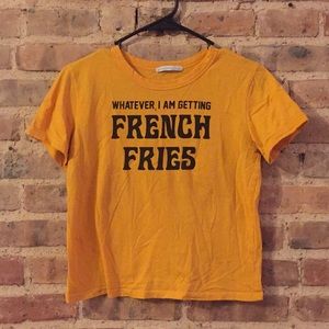 Zara yellow French Fry graphic tee shirt